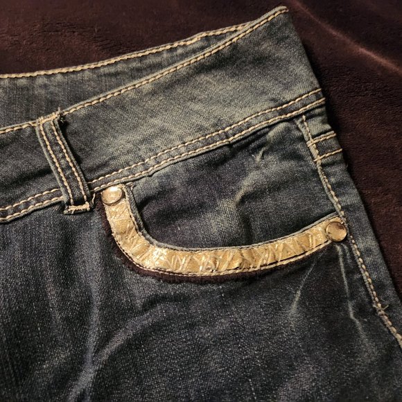 Stitch Star Bling Thick Stitch Boot Cut Denim Jeans Plus Size 26W - Picture 7 of 14